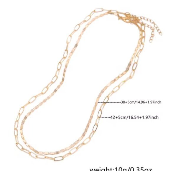 14K Gold Filled Paper Clip Layered Gold Filled Necklace - Picture 4 of 5